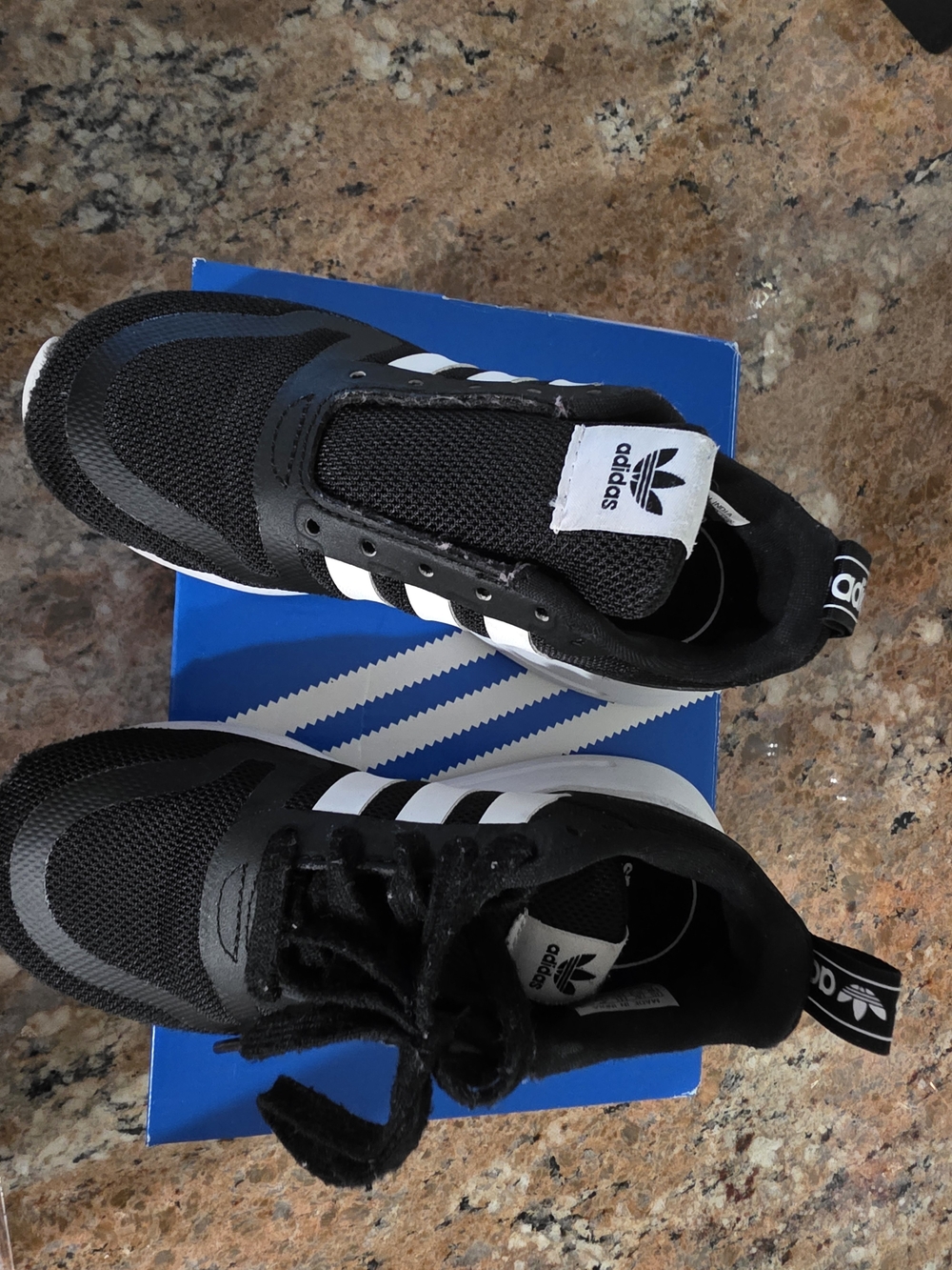 adidas Kids Black and White Retro Runner Sneakers